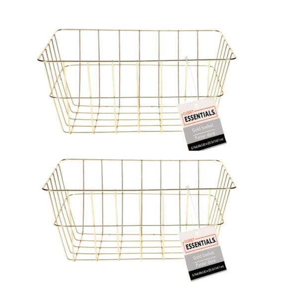 Storage & Organization Set Of 2 Gold Iron Rectangular Decorative